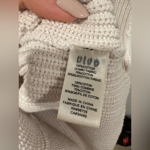 LIKE NEW- Rebecca Taylor Women's Eyelet Sleeve Sweater Ivory/White Size M - Picture 8 of 9